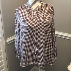 LIZ CLAIBORNE blouse with silver buttons